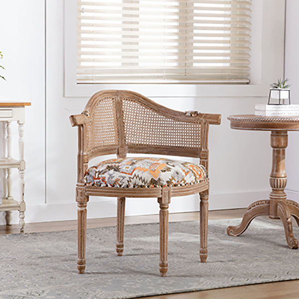 Sillas de madera de caucho estilo campestre, juego de sillones con respaldo abierto para comedor y cocina