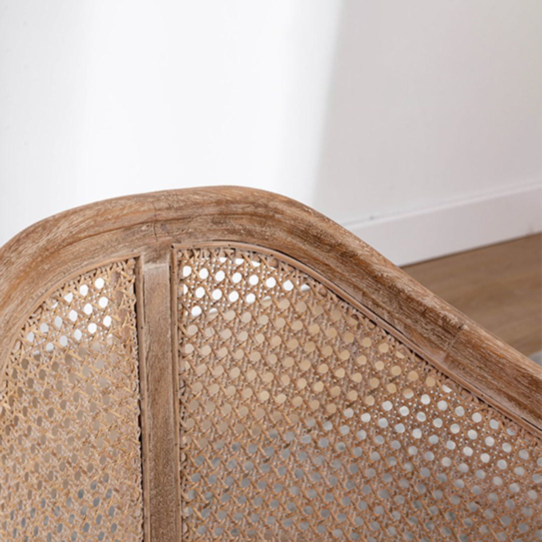 Sillas de madera de caucho estilo campestre, juego de sillones con respaldo abierto para comedor y cocina