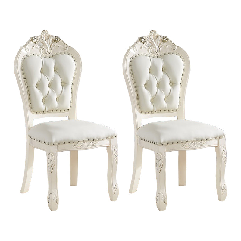 Chaise d'appoint de salle à manger de style victorien Chaises d'appoint sans accoudoirs pour un usage domestique (Ensemble de 2)