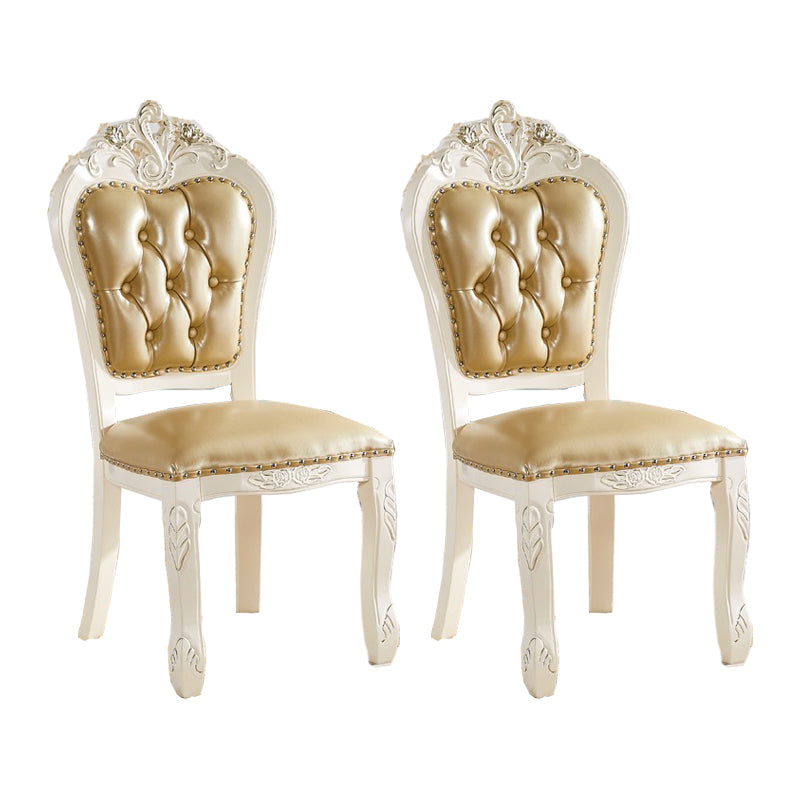 Chaise d'appoint de salle à manger de style victorien Chaises d'appoint sans accoudoirs pour un usage domestique (Ensemble de 2)