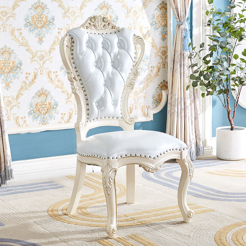 Silla auxiliar de comedor de estilo victoriano, sillas auxiliares sin brazos para uso doméstico (juego de 2)