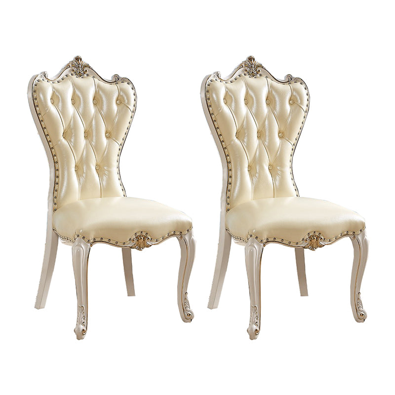 Silla auxiliar de comedor de estilo victoriano, sillas auxiliares sin brazos para uso doméstico (juego de 2)