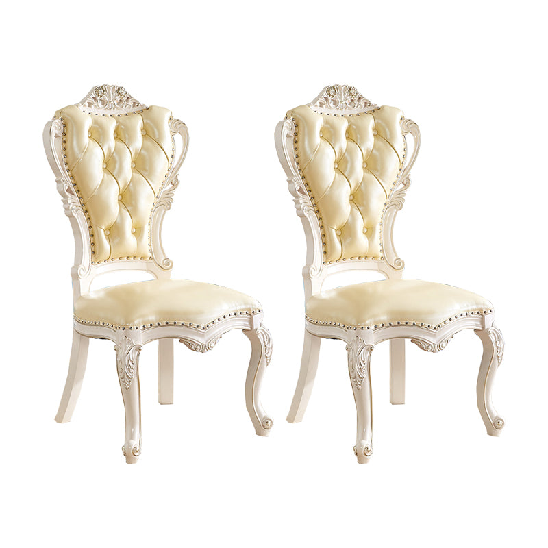 Silla auxiliar de comedor de estilo victoriano, sillas auxiliares sin brazos para uso doméstico (juego de 2)