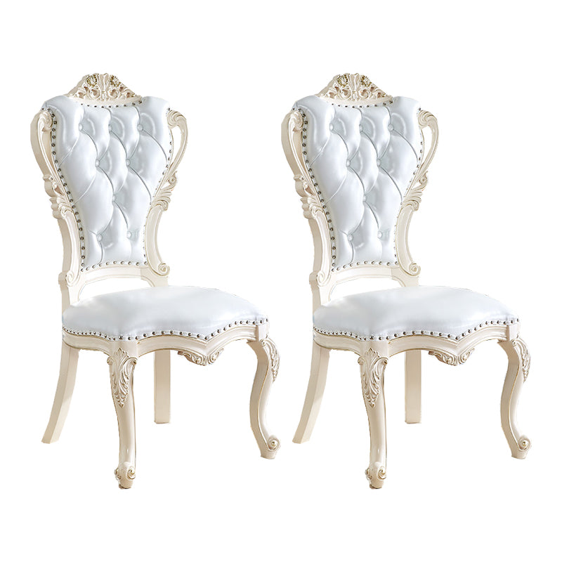 Silla auxiliar de comedor de estilo victoriano, sillas auxiliares sin brazos para uso doméstico (juego de 2)