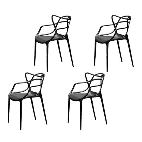Silla de comedor de cocina de estilo moderno, sillas laterales de brazo de comedor de plástico
