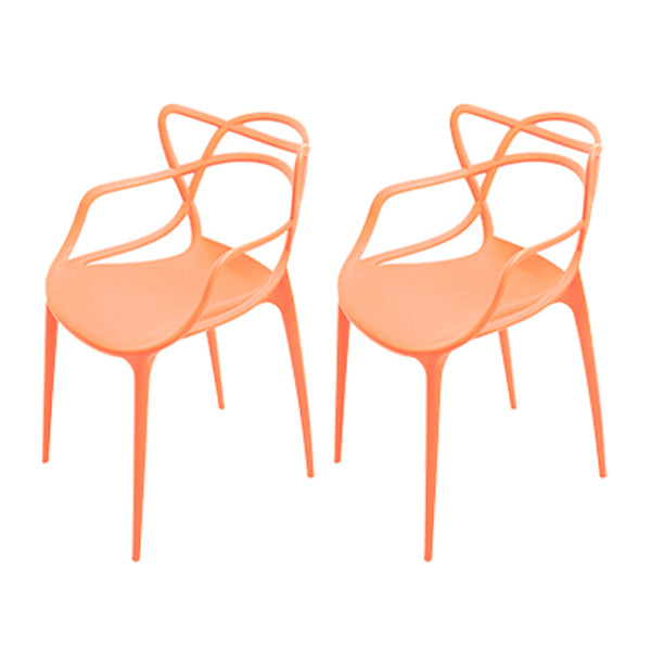 Silla de comedor de cocina de estilo moderno, sillas laterales de brazo de comedor de plástico