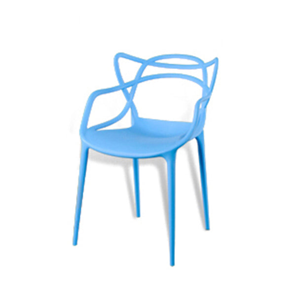 Silla de comedor de cocina de estilo moderno, sillas laterales de brazo de comedor de plástico