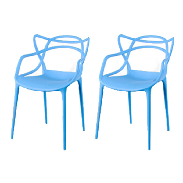 Silla de comedor de cocina de estilo moderno, sillas laterales de brazo de comedor de plástico