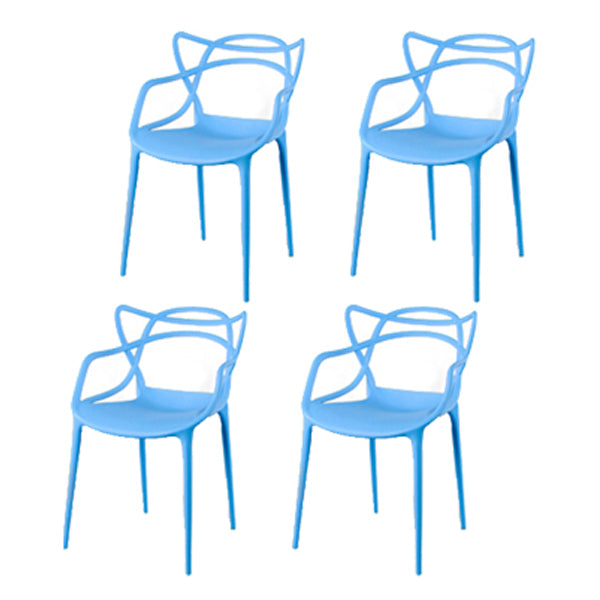 Silla de comedor de cocina de estilo moderno, sillas laterales de brazo de comedor de plástico
