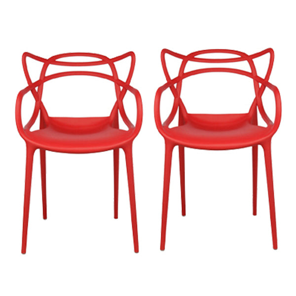 Silla de comedor de cocina de estilo moderno, sillas laterales de brazo de comedor de plástico