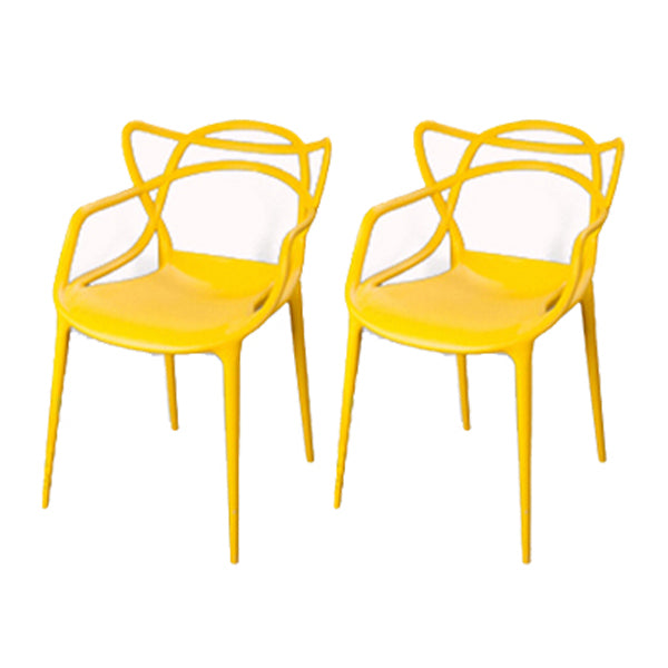 Silla de comedor de cocina de estilo moderno, sillas laterales de brazo de comedor de plástico