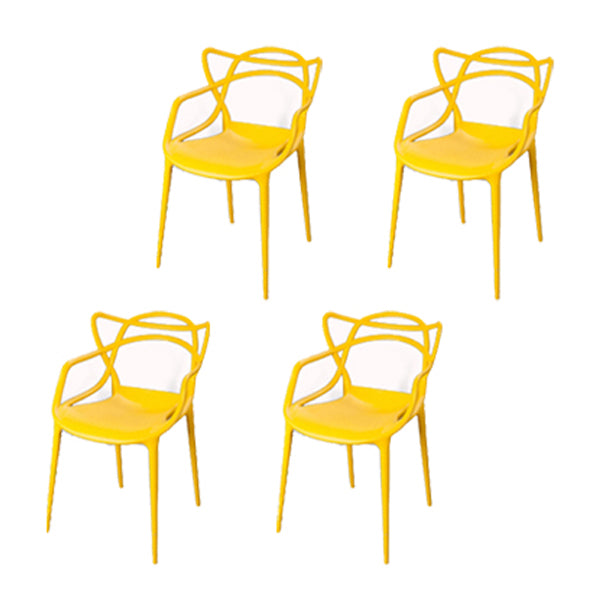 Silla de comedor de cocina de estilo moderno, sillas laterales de brazo de comedor de plástico