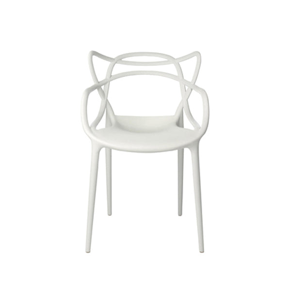 Cuisine de style contemporain dinant la chaise en plastique dinant les chaises latérales de bras