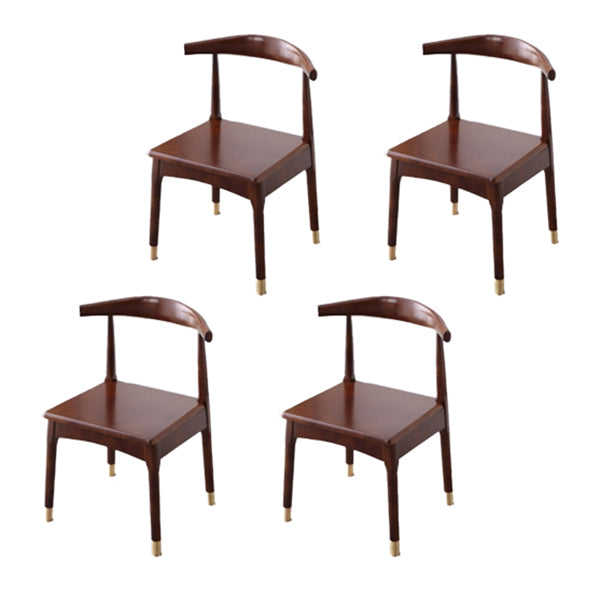Silla lateral interior escandinava tapizada en madera Silla de comedor con respaldo abierto
