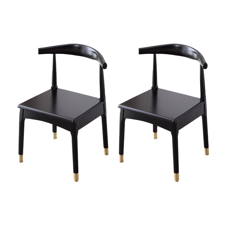 Silla lateral interior escandinava tapizada en madera Silla de comedor con respaldo abierto