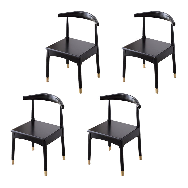 Silla lateral interior escandinava tapizada en madera Silla de comedor con respaldo abierto