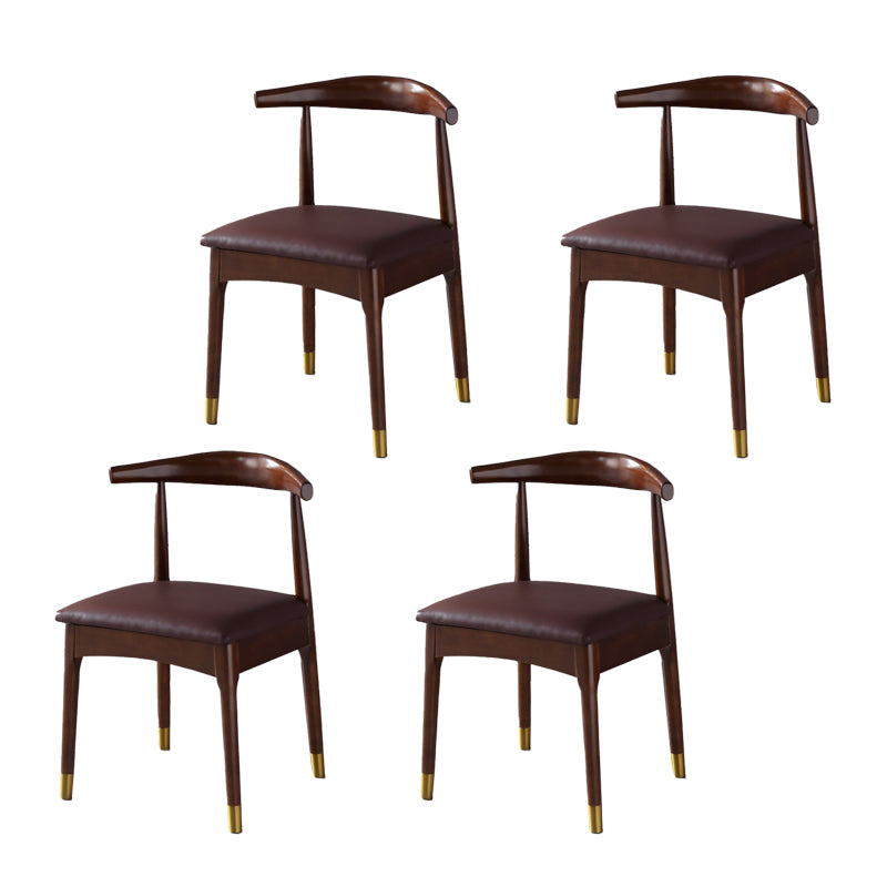 Silla lateral interior escandinava tapizada en madera Silla de comedor con respaldo abierto