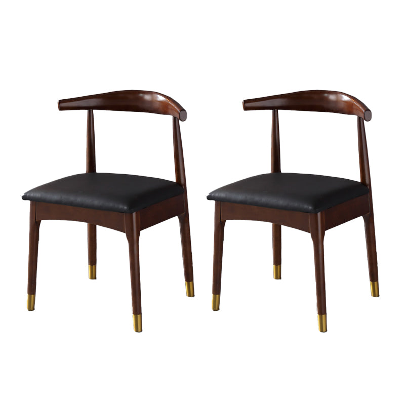 Silla lateral interior escandinava tapizada en madera Silla de comedor con respaldo abierto