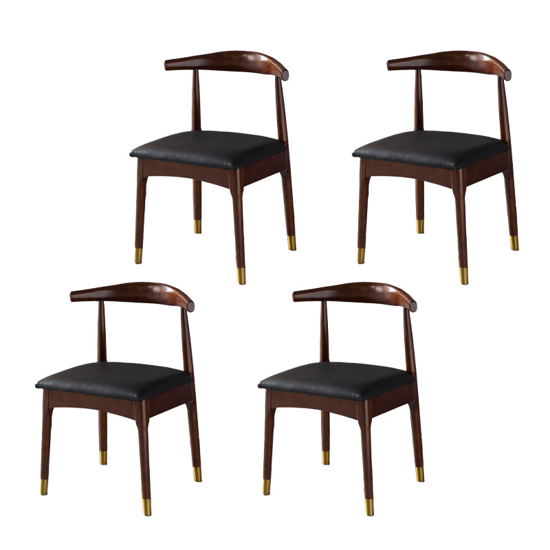 Silla lateral interior escandinava tapizada en madera Silla de comedor con respaldo abierto