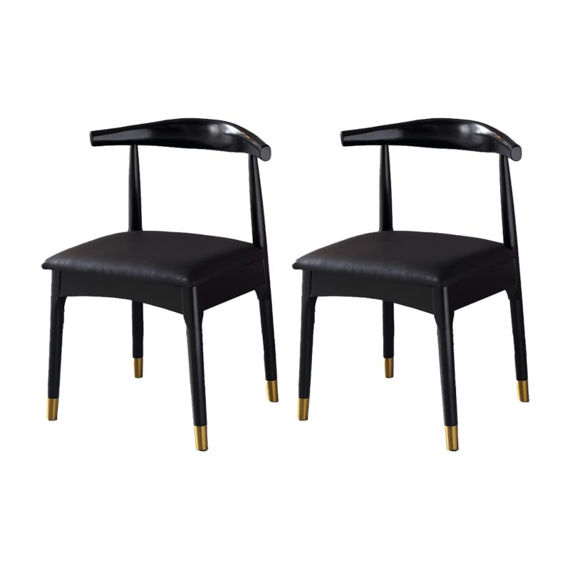 Silla lateral interior escandinava tapizada en madera Silla de comedor con respaldo abierto