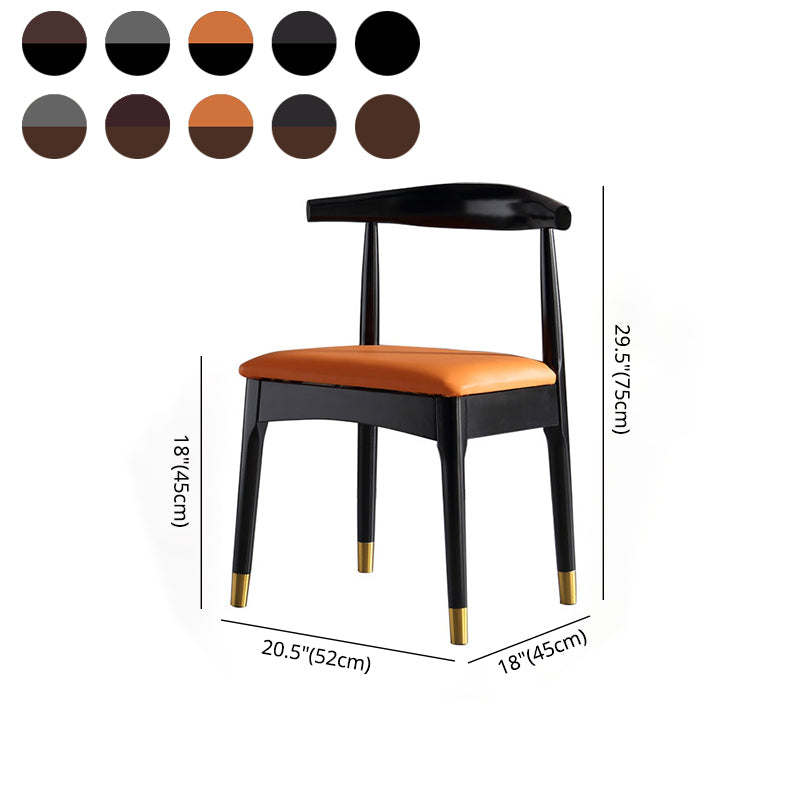 Silla lateral interior escandinava tapizada en madera Silla de comedor con respaldo abierto