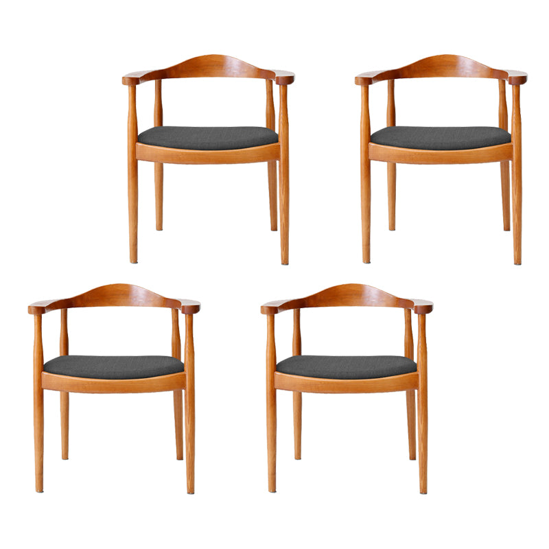 Silla de madera de fresno de estilo tradicional, juego de sillas de comedor de cocina con brazo trasero abierto