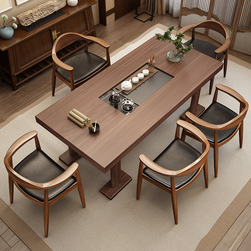 Silla de madera de fresno de estilo tradicional, juego de sillas de comedor de cocina con brazo trasero abierto
