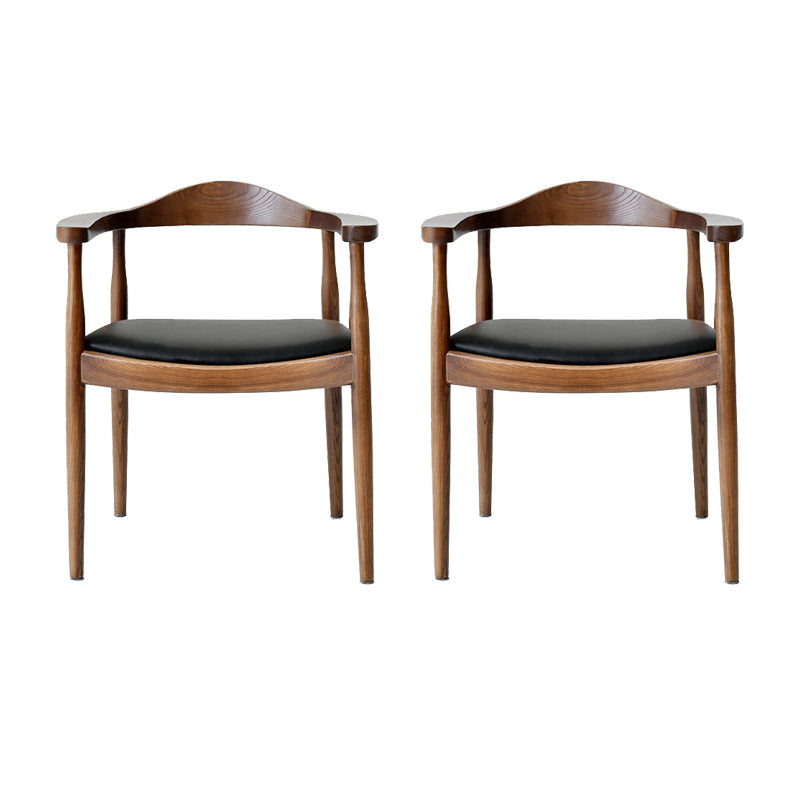 Silla de madera de fresno de estilo tradicional, juego de sillas de comedor de cocina con brazo trasero abierto