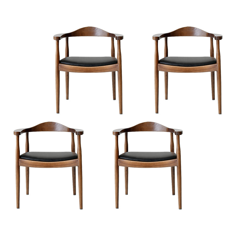 Silla de madera de fresno de estilo tradicional, juego de sillas de comedor de cocina con brazo trasero abierto