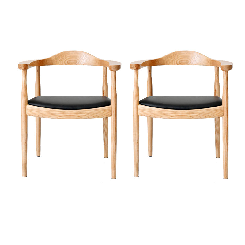 Silla de madera de fresno de estilo tradicional, juego de sillas de comedor de cocina con brazo trasero abierto