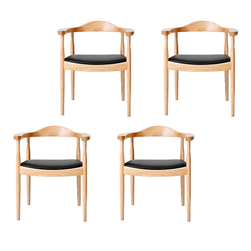 Silla de madera de fresno de estilo tradicional, juego de sillas de comedor de cocina con brazo trasero abierto