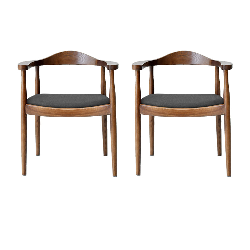 Silla de madera de fresno de estilo tradicional, juego de sillas de comedor de cocina con brazo trasero abierto