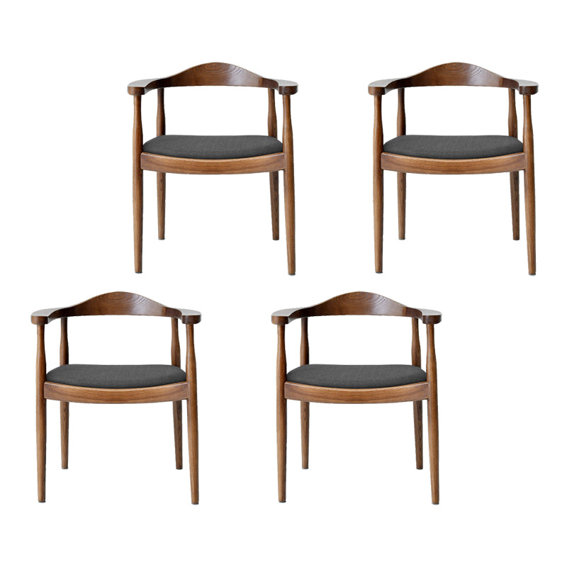 Silla de madera de fresno de estilo tradicional, juego de sillas de comedor de cocina con brazo trasero abierto
