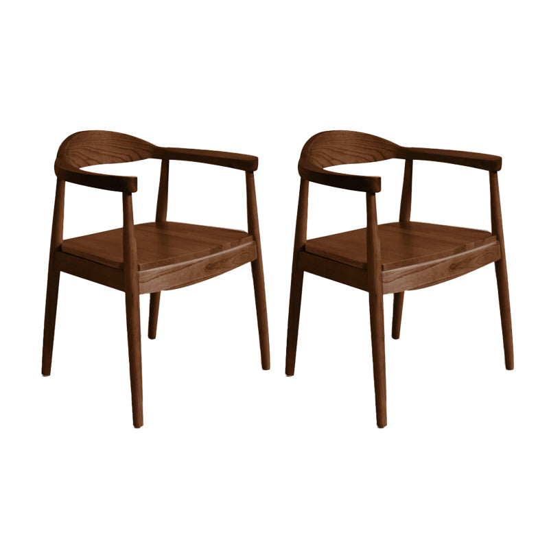 Silla de madera de fresno de estilo tradicional, juego de sillas de comedor de cocina con brazo trasero abierto