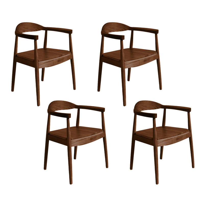 Silla de madera de fresno de estilo tradicional, juego de sillas de comedor de cocina con brazo trasero abierto