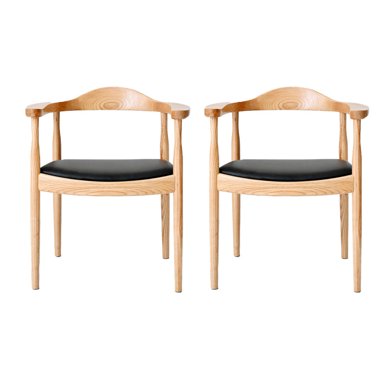 Silla de madera de fresno de estilo tradicional, juego de sillas de comedor de cocina con brazo trasero abierto