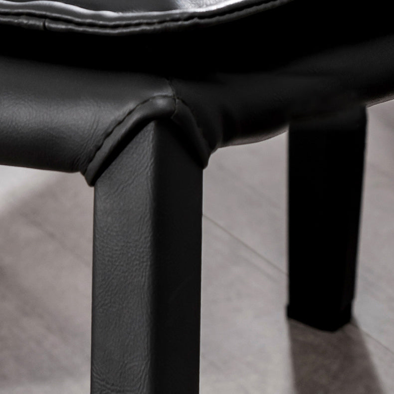 Modern Indoor-Outdoor Dining Room Chairs Leather Dining Armless Chairs (Set of 2)