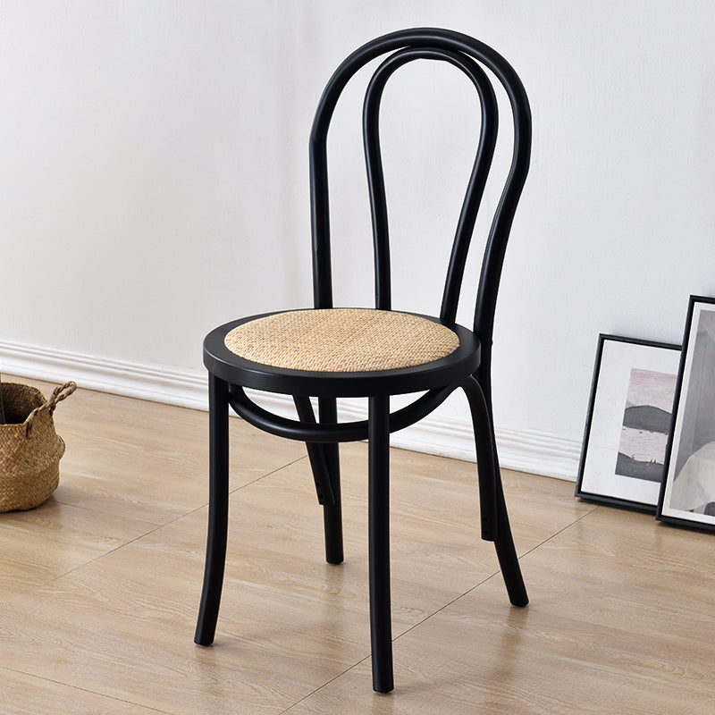 Chaise de salle à manger traditionnelle en bois, chaise sans accoudoirs à l'arrière, pour un usage domestique