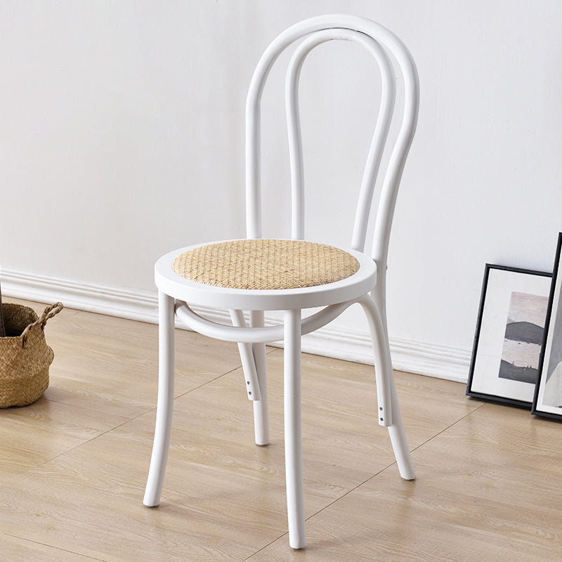 Chaise de salle à manger traditionnelle en bois, chaise sans accoudoirs à l'arrière, pour un usage domestique