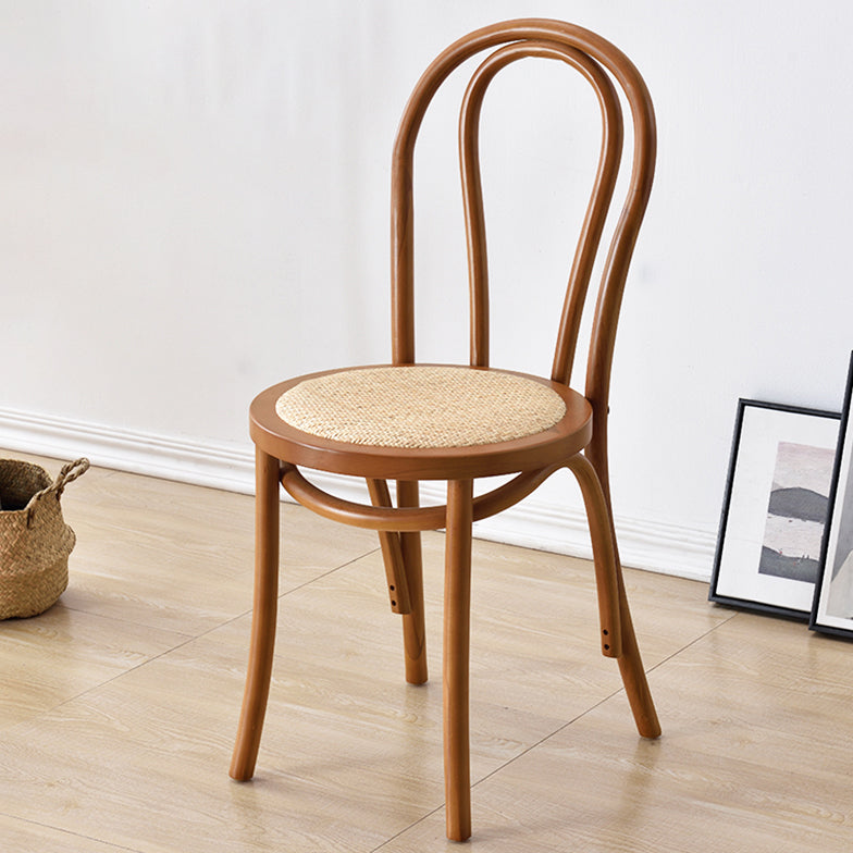 Chaise de salle à manger traditionnelle en bois, chaise sans accoudoirs à l'arrière, pour un usage domestique