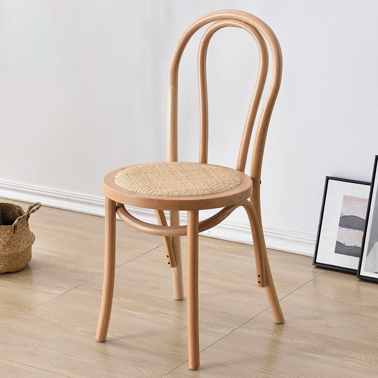 Chaise de salle à manger traditionnelle en bois, chaise sans accoudoirs à l'arrière, pour un usage domestique