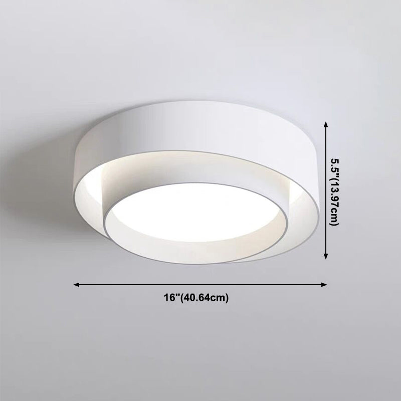 Modern Simplicity Indoor LED Flush Mount Iron Circular Ceiling Light with Acrylic Shade
