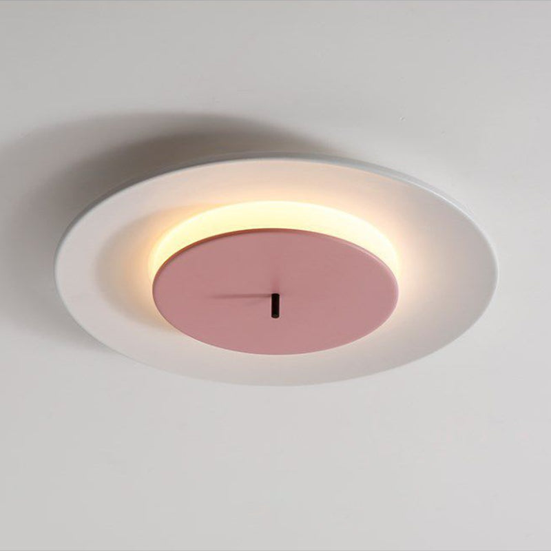 Wrought Iron LED Flush Mount in Modern Simplicity Acrylic Circular Ceiling Light for Cloakroom