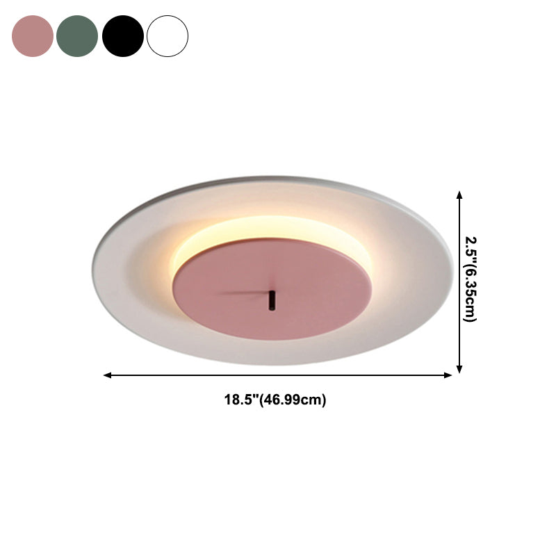 Wrought Iron LED Flush Mount in Modern Simplicity Acrylic Circular Ceiling Light for Cloakroom