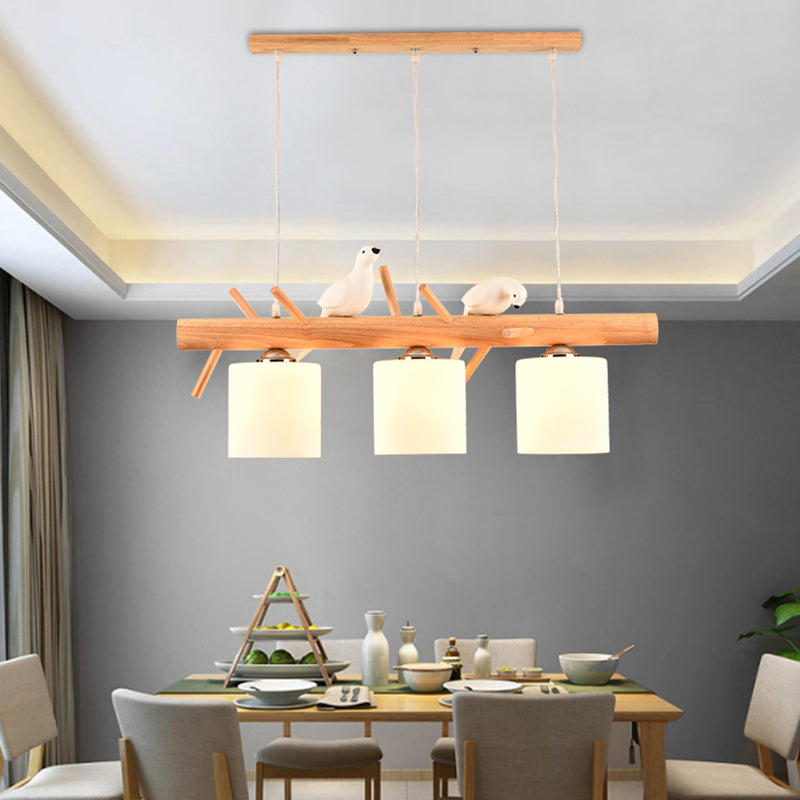 Modern Chandelier Pedants White Glass Chandelier Lights for Dining Room