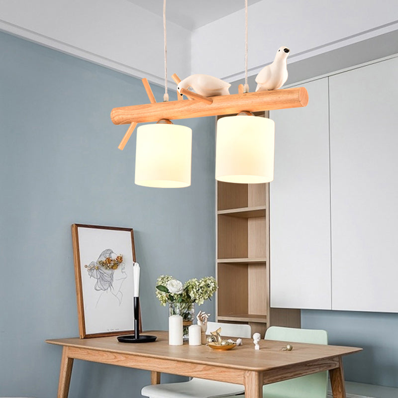 Modern Chandelier Pedants White Glass Chandelier Lights for Dining Room