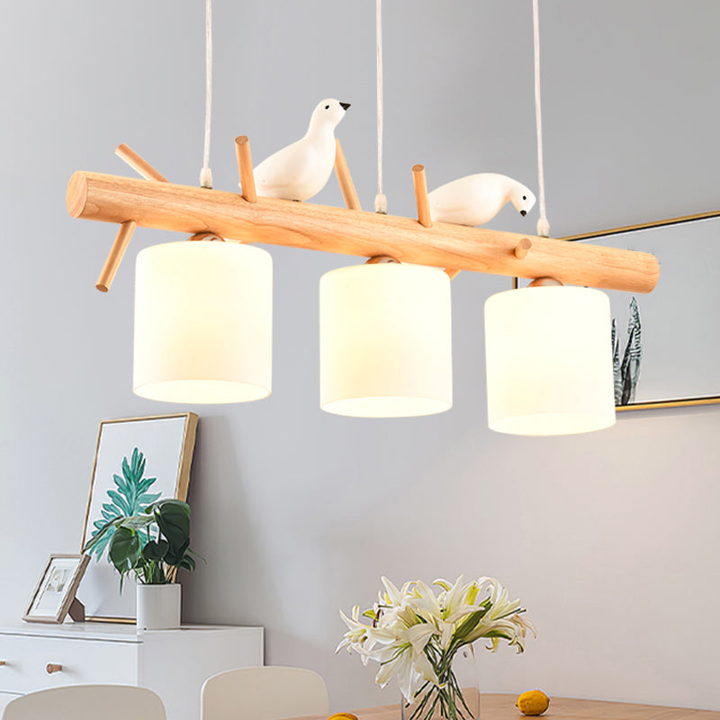 Modern Chandelier Pedants White Glass Chandelier Lights for Dining Room