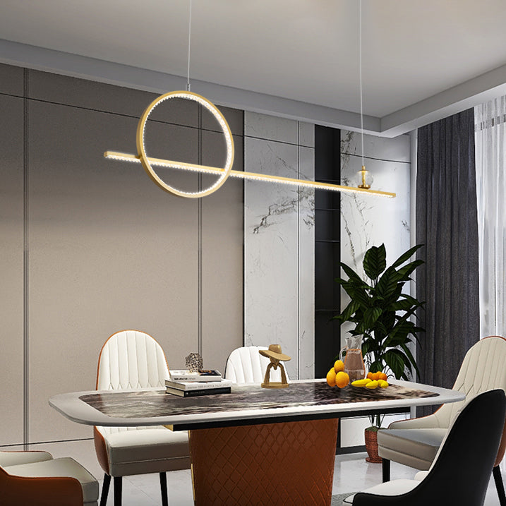Modern Island Light Linear 2-Light Crystal Chandelier Lights for Dining Room