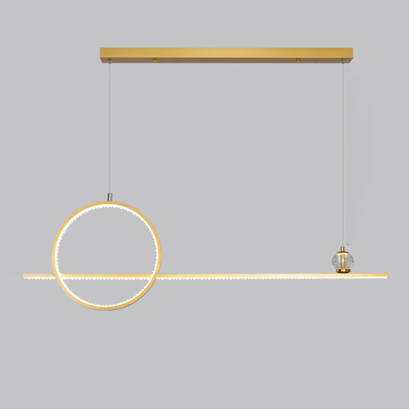 Modern Island Light Linear 2-Light Crystal Chandelier Lights for Dining Room