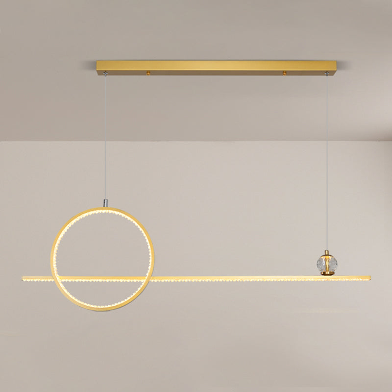 Modern Island Light Linear 2-Light Crystal Chandelier Lights for Dining Room